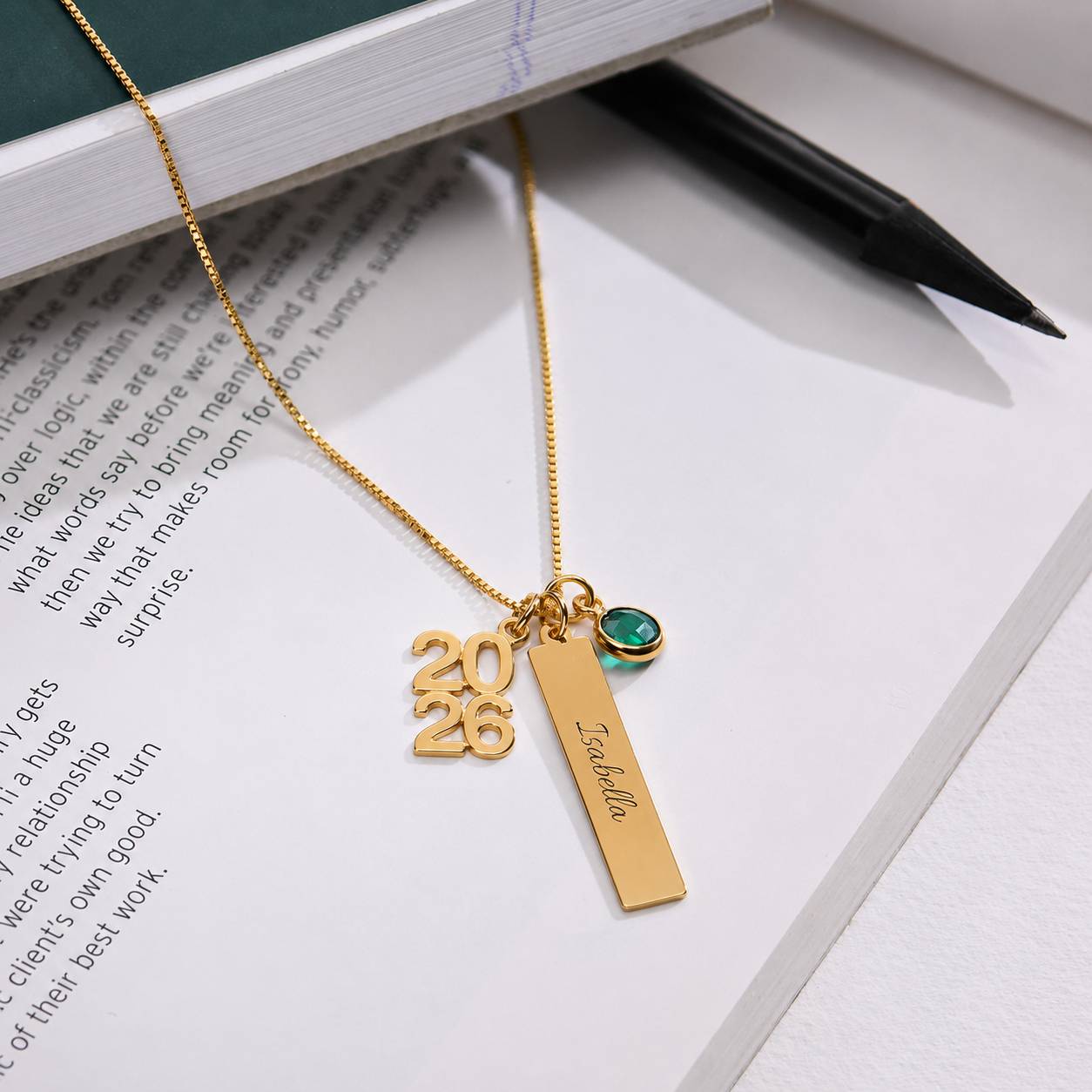 Graduation Charm Necklace in Gold Plating-2 Graduation Charm Necklace in Gold Plating-2 product photo