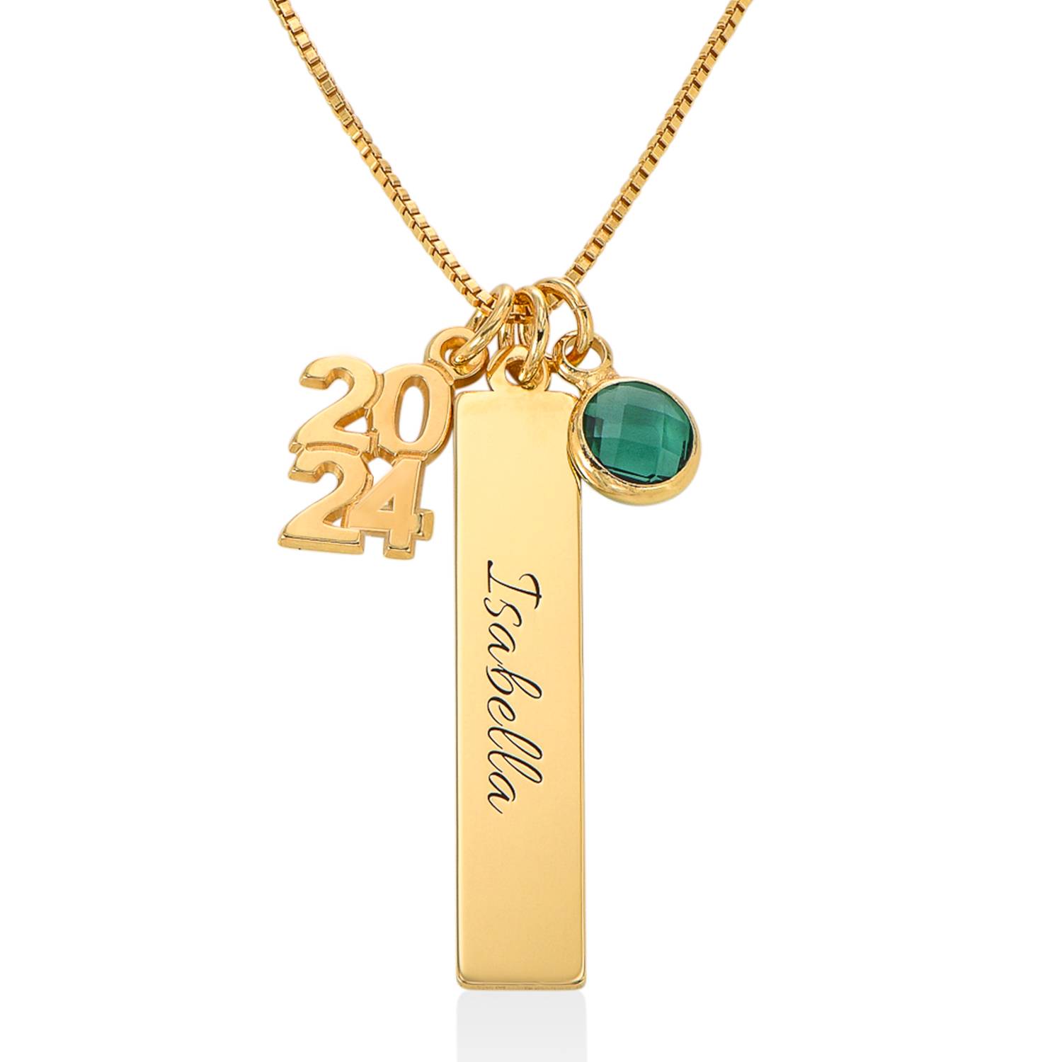 Personalised Charms Graduation Necklace in Gold Plating product photo