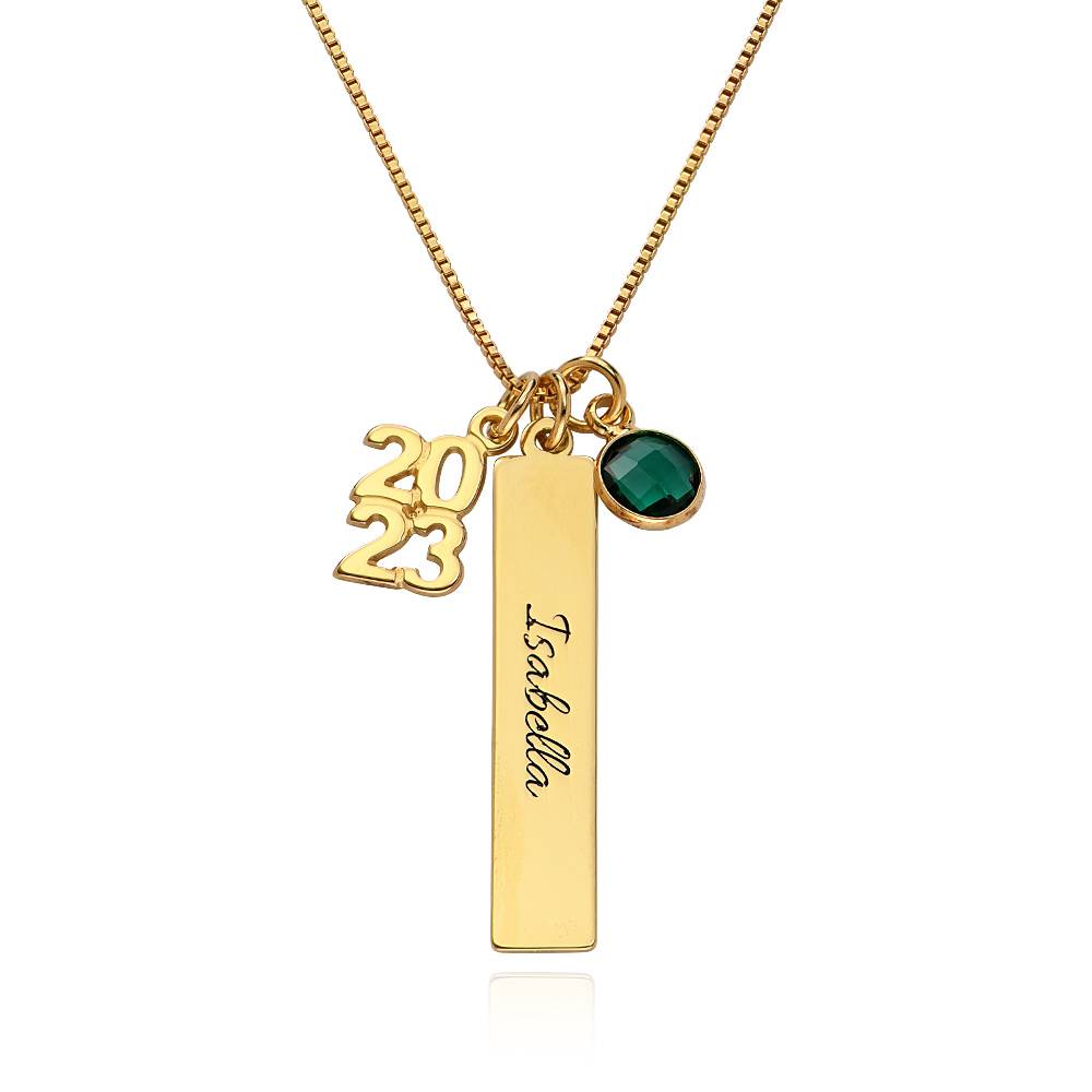 Personalized Charms Graduation Necklace in Gold Vermeil-3 product photo