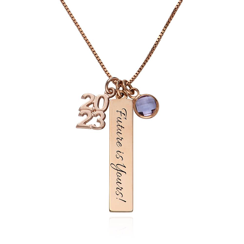 Personalised Charms Graduation Necklace in Rose Gold Plating product photo