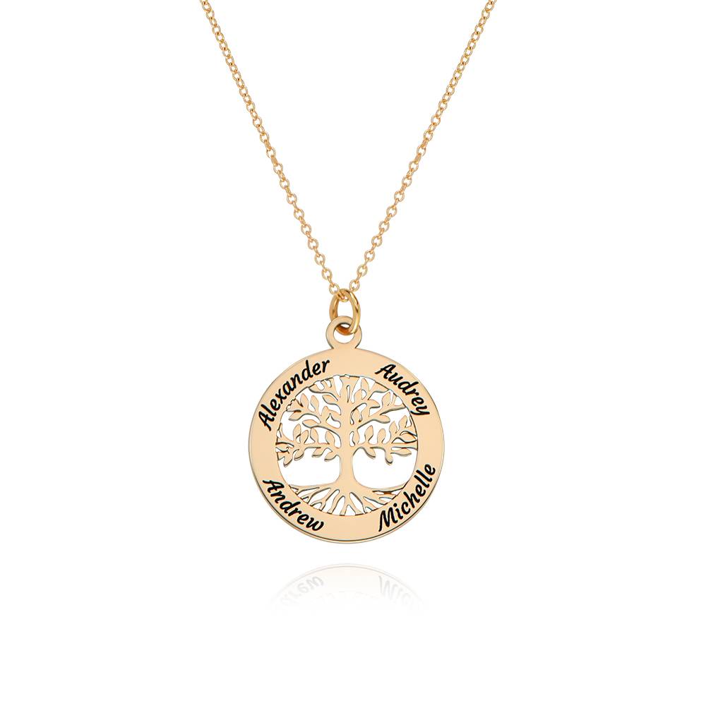 Personalized Family Tree Necklace in 14ct Yellow Gold product photo