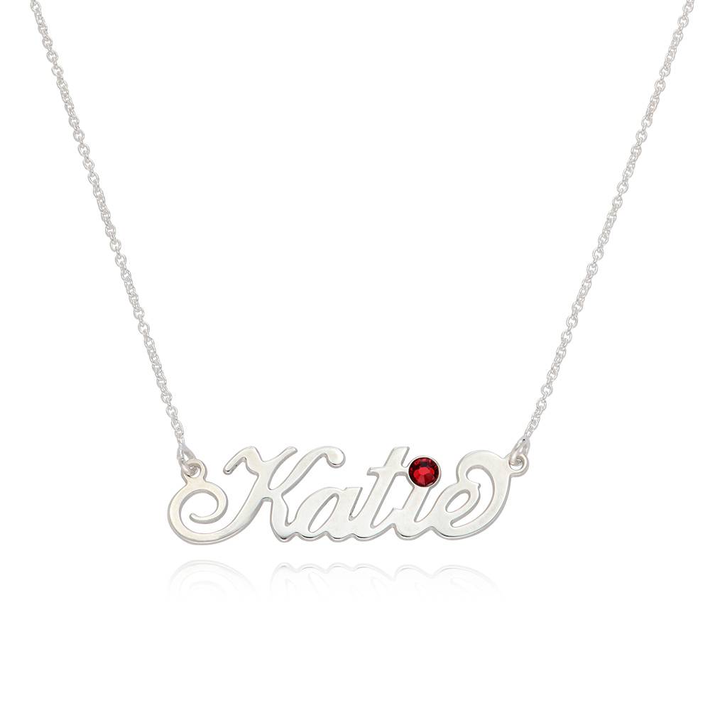 Silver Carrie Style Birthstone Name Necklace product photo