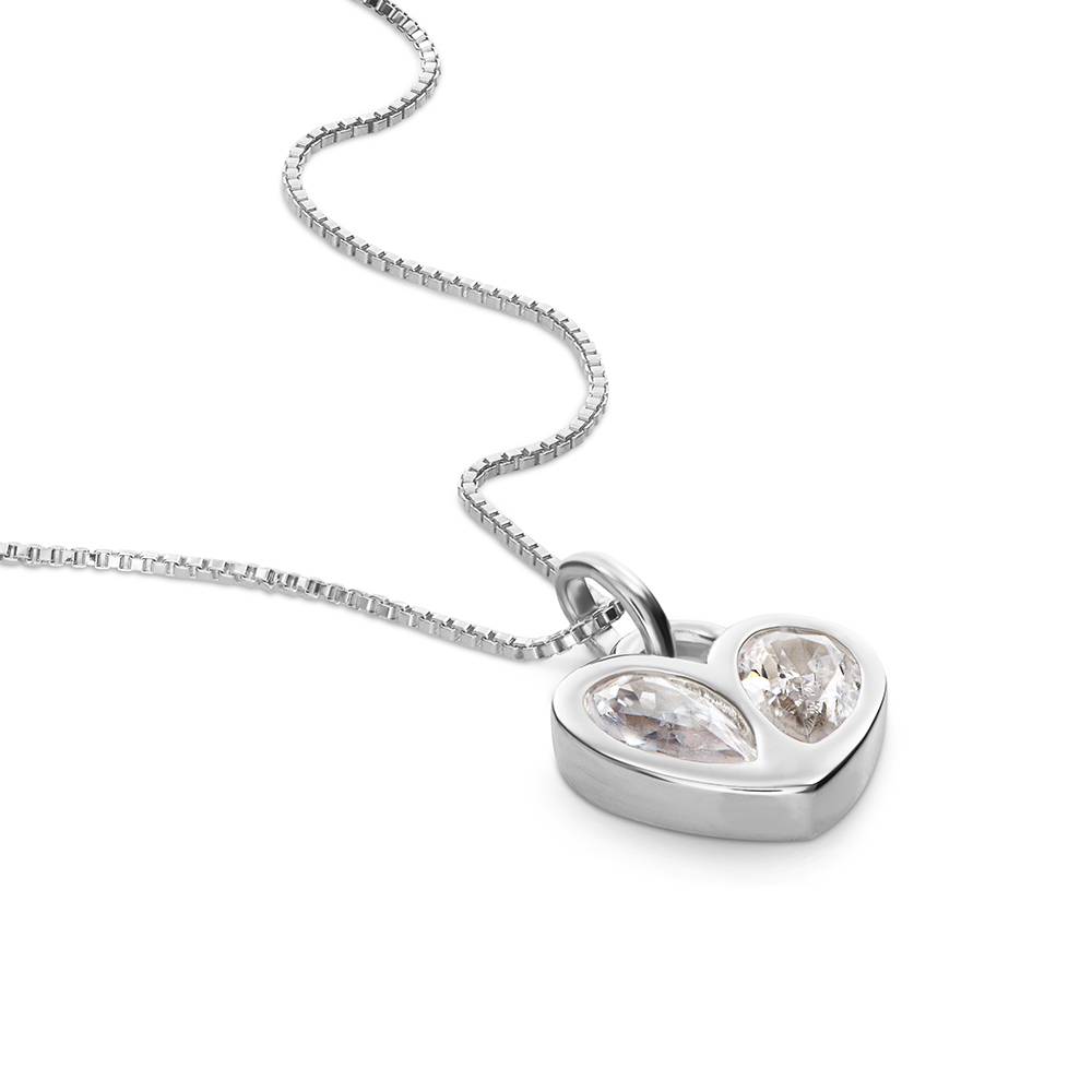 Petite Crystal Heart Necklace in Silver-2 Petite Crystal Heart Necklace in Silver-2 product photo