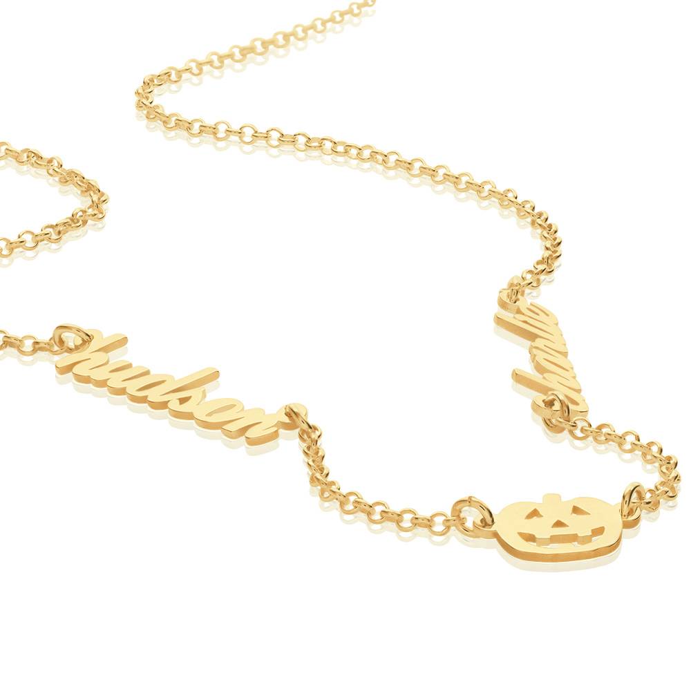 Pumpkin Spice Name Necklace in 18K Gold Plating-1 product photo