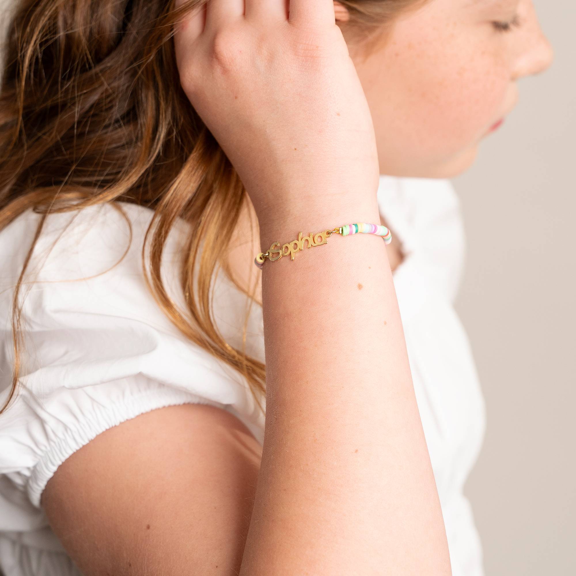 Regnbue armbånd i sterling sølv til piger-3 produkt billede