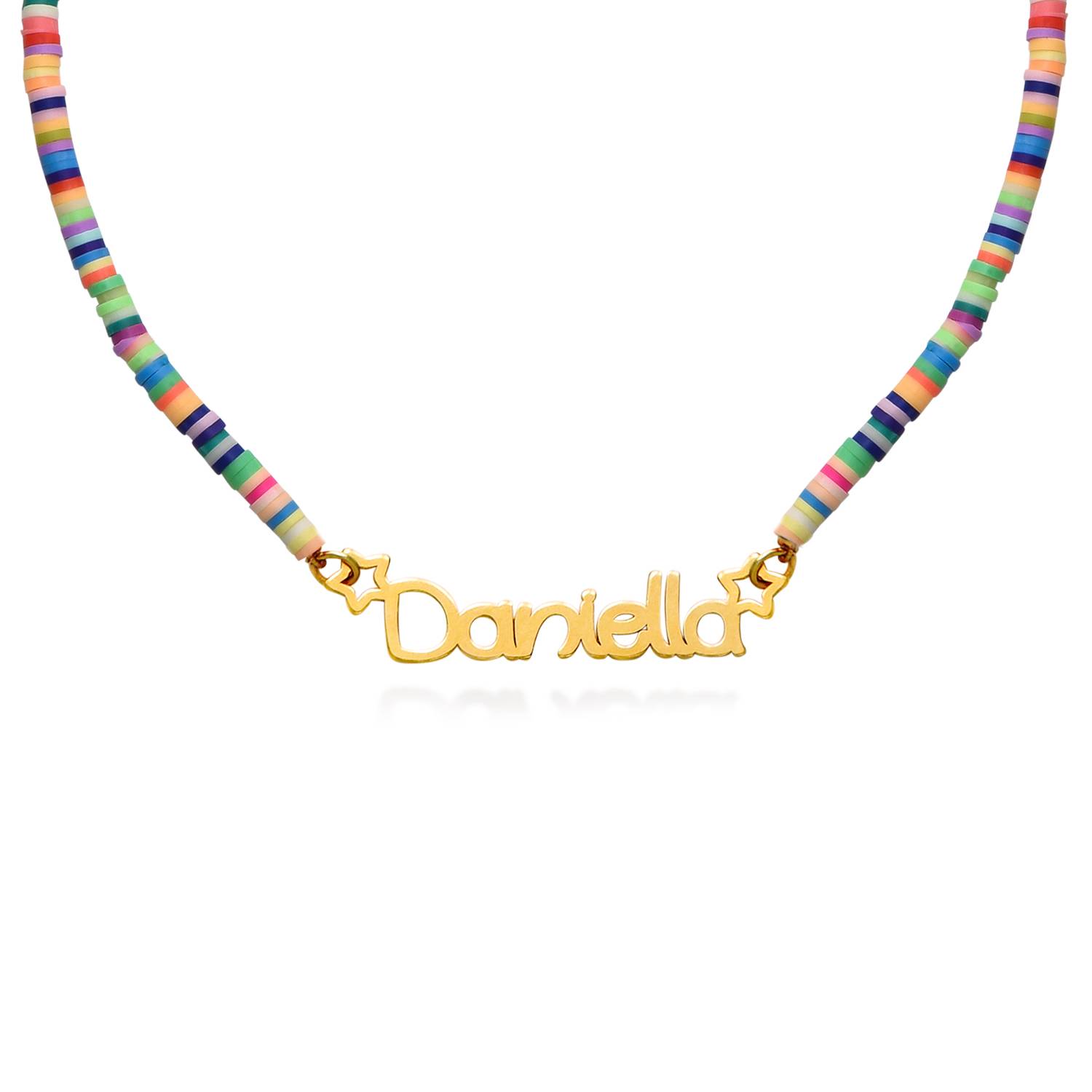 Regenbogenkette für Mädchen - 750er Gold-Vermeil-5 Produktfoto