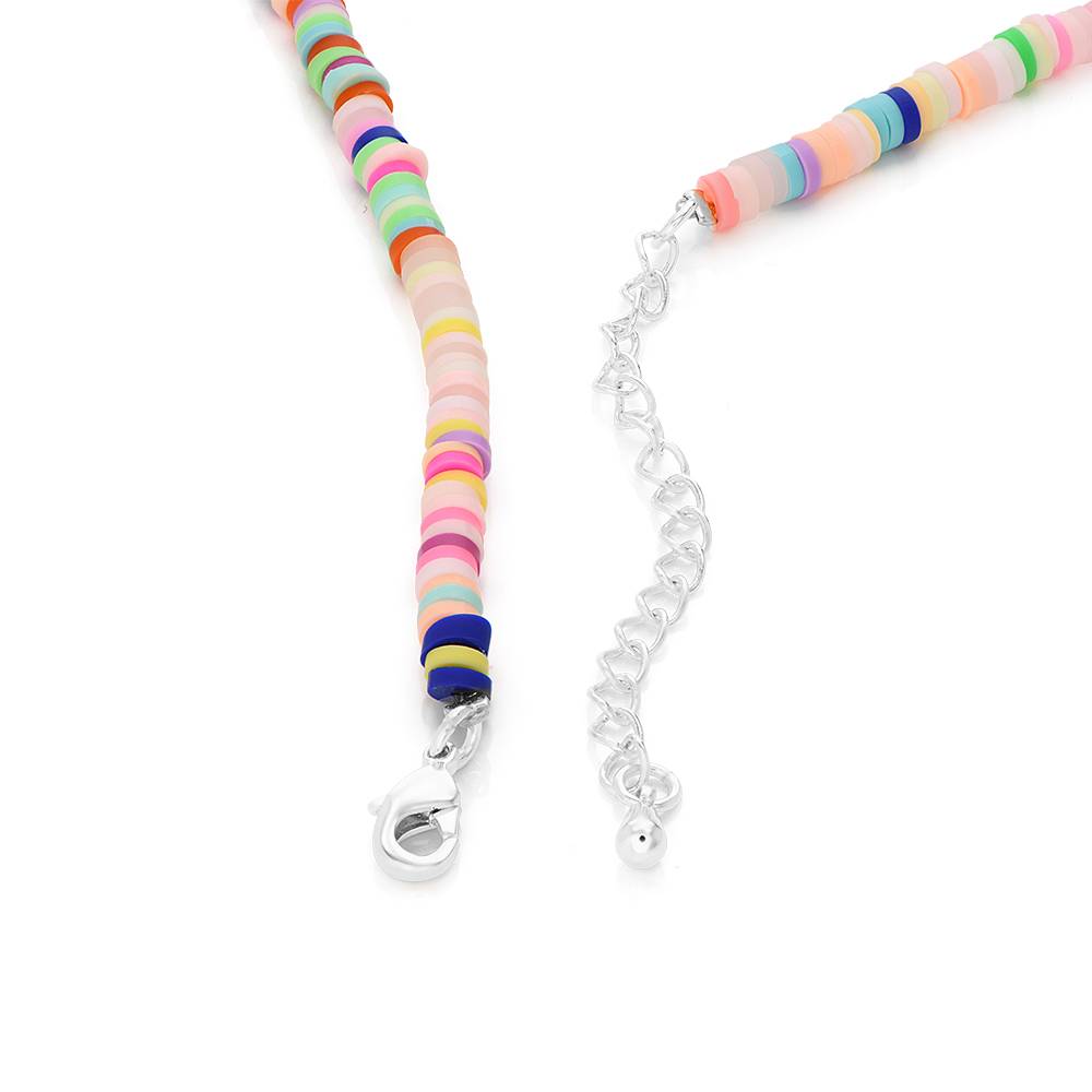 Regnbue halskæde til piger med navn i sølv-2 produkt billede