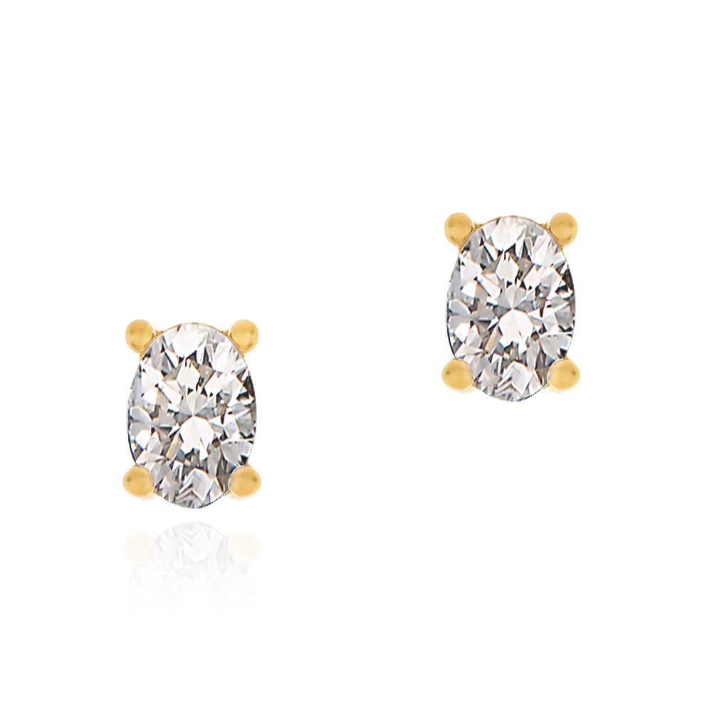 Remi Oval Stud Earrings in 18ct Gold Plating-4 product photo