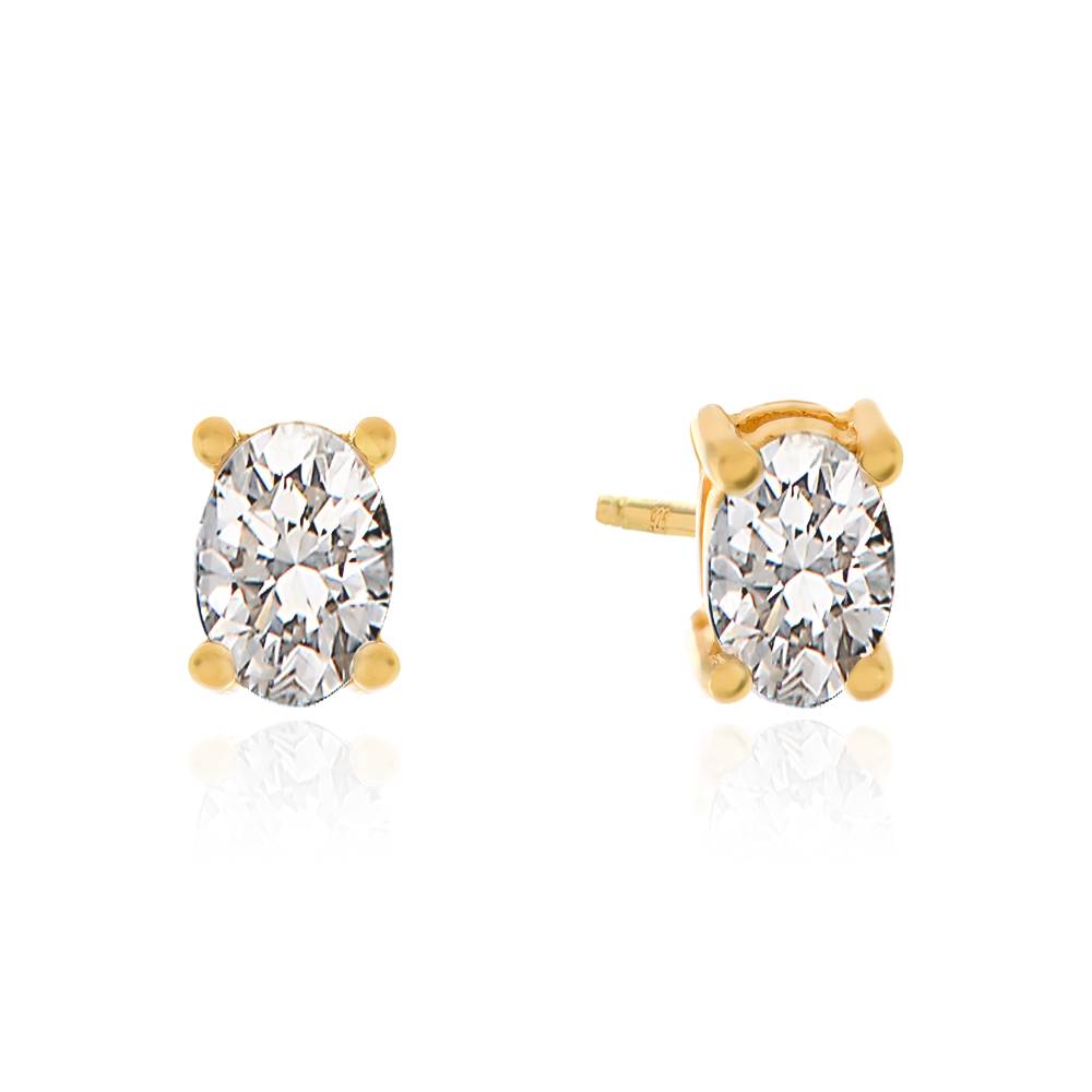 Remi Oval Stud Earrings in 18K Gold Plating product photo
