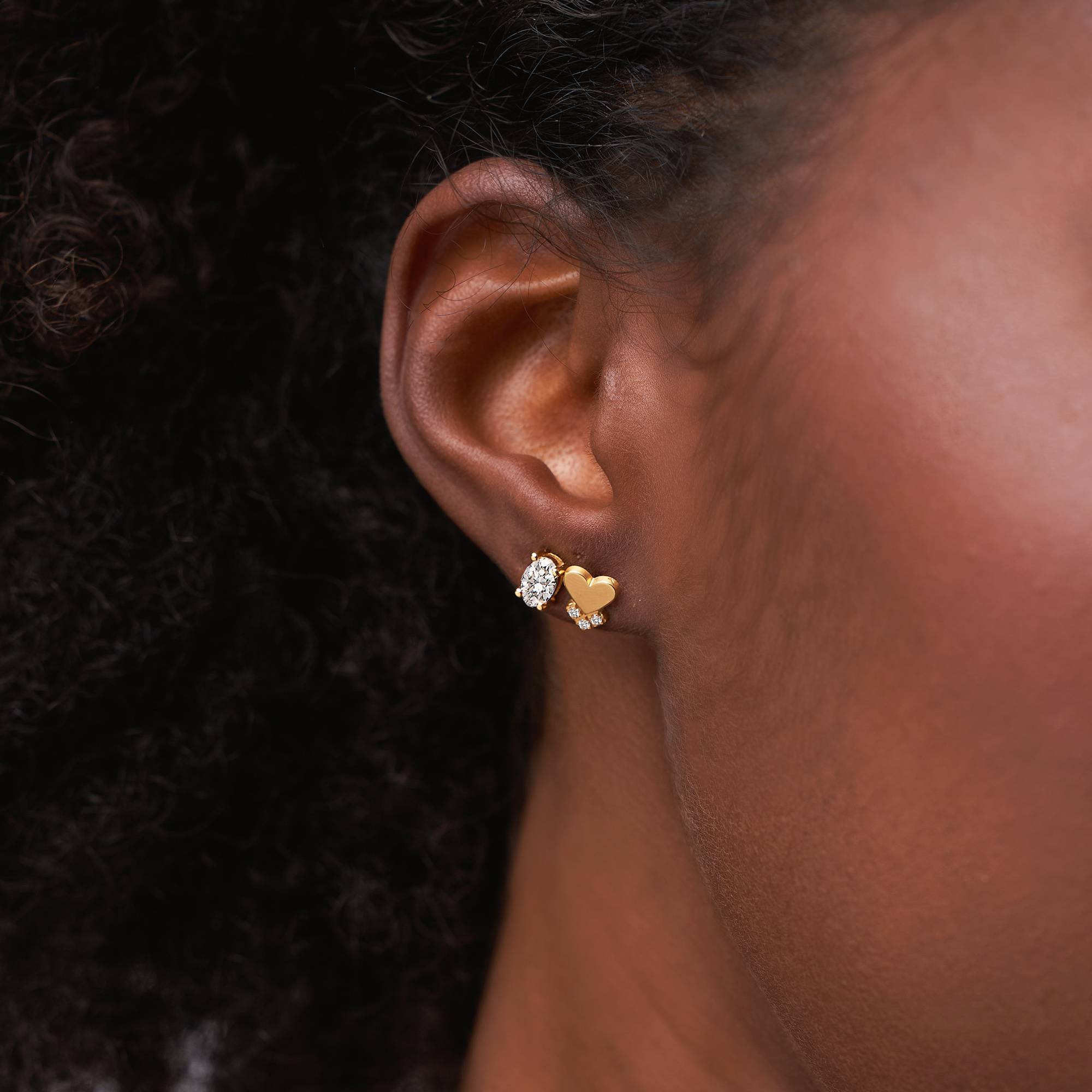 Remi Oval Stud Earrings in 18K Gold Plating-1 product photo