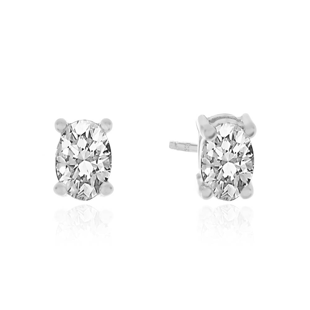 Remi Oval Stud Earrings in Sterling Silver-2 product photo