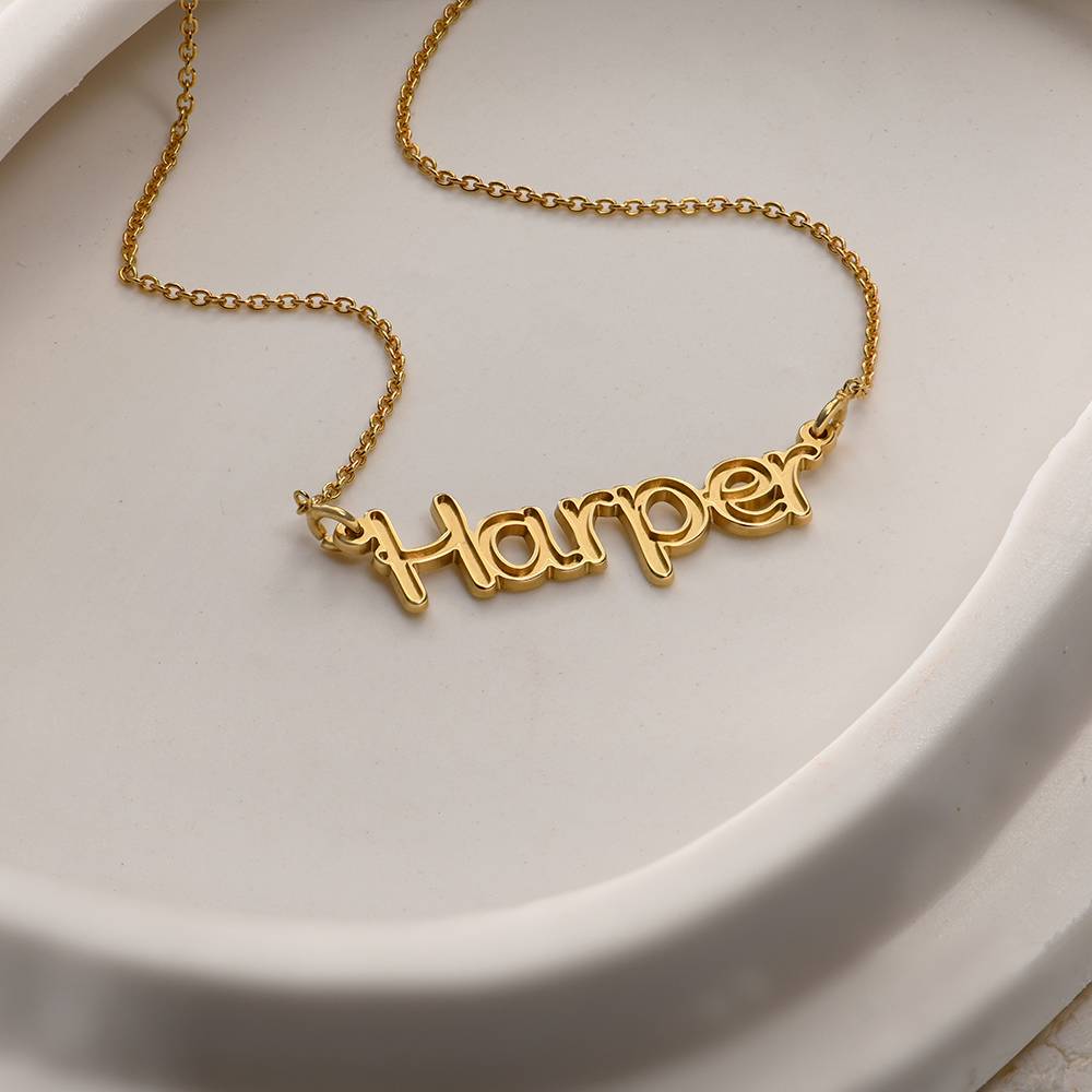 Riley Embossed Name Necklace in 18ct Gold Plating-3 product photo