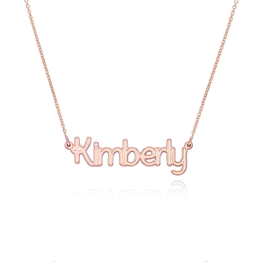 Riley Embossed Name Necklace in 18ct Rose Gold Plating-2 product photo