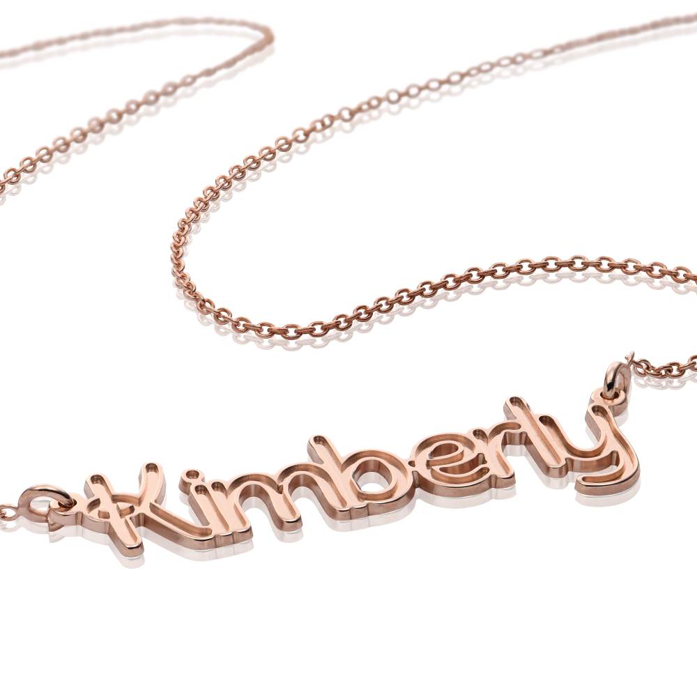 Riley Embossed Name Necklace in 18ct Rose Gold Plating-6 product photo