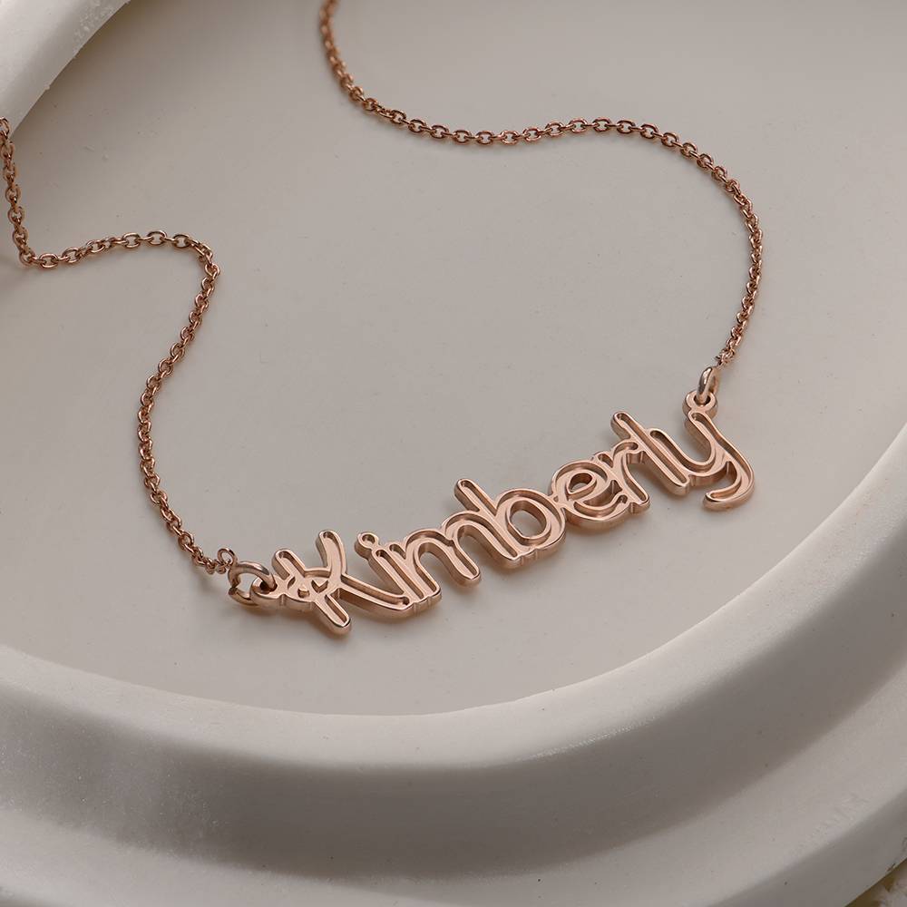 Riley Embossed Name Necklace in 18ct Rose Gold Plating-3 product photo