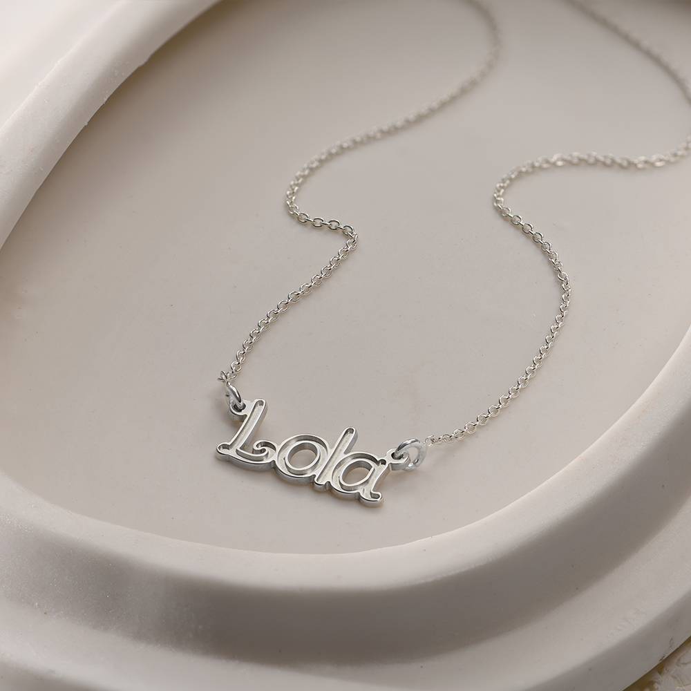 Riley Embossed Name Necklace in Sterling Silver product photo