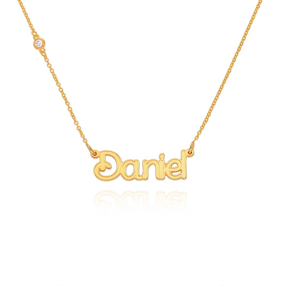 Riley Embossed Name Necklace with Diamond in 18ct Gold Plating-2 product photo