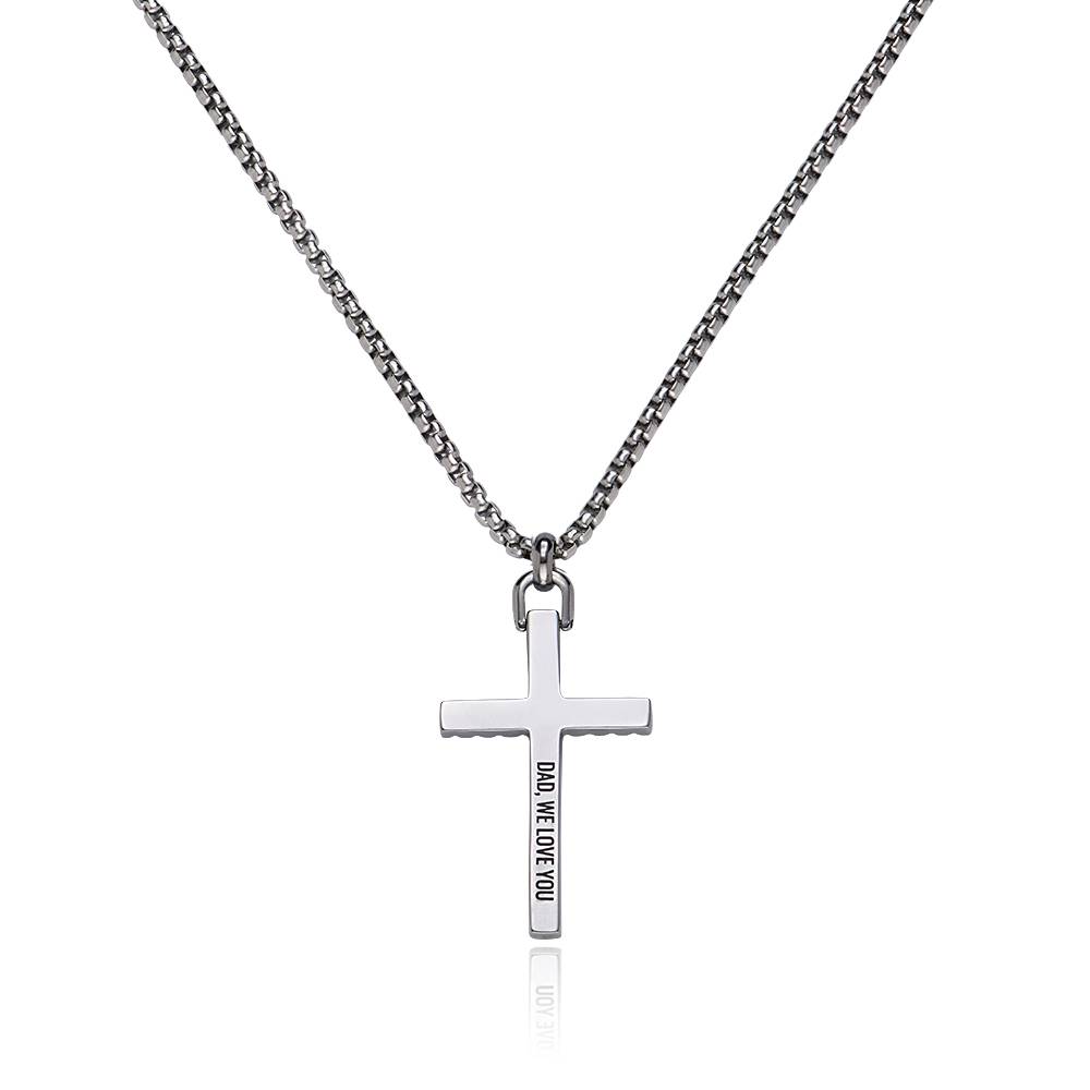 Adam's Semi-Precious Rope Cross Necklace for Men in Stainless Steel-2 product photo