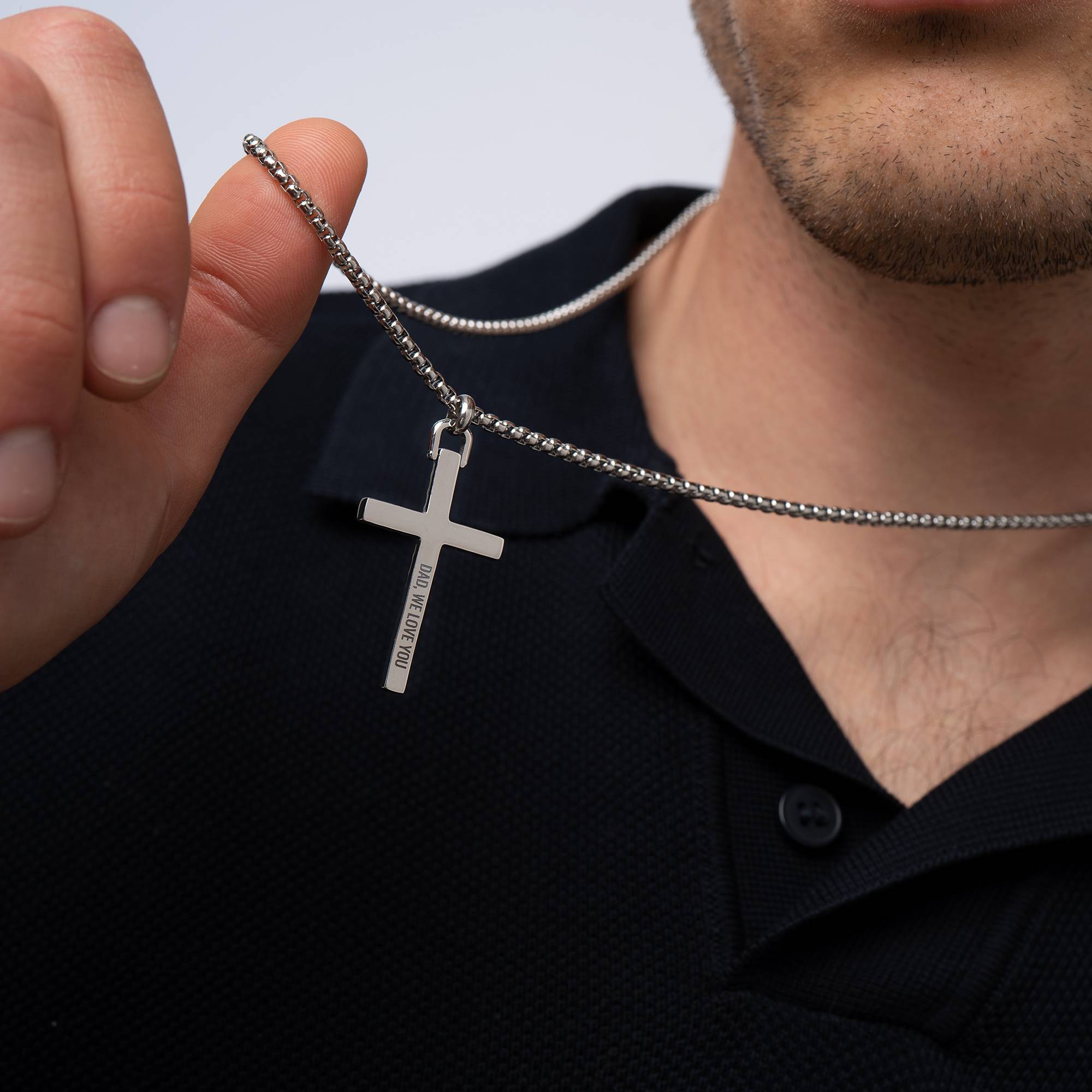 Adam's Semi-Precious Rope Cross Necklace for Men-1 product photo