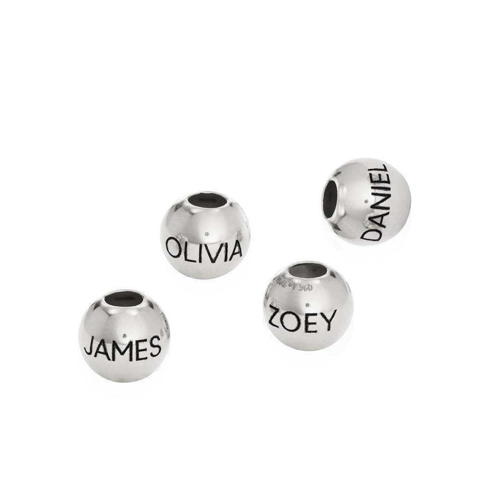 Round Engravable Bead in Sterling Silver product photo
