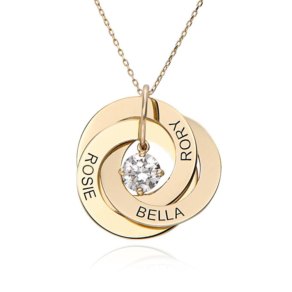 Russian Ring Necklace with 1CT Lab Diamond in 10ct Yellow Gold product photo