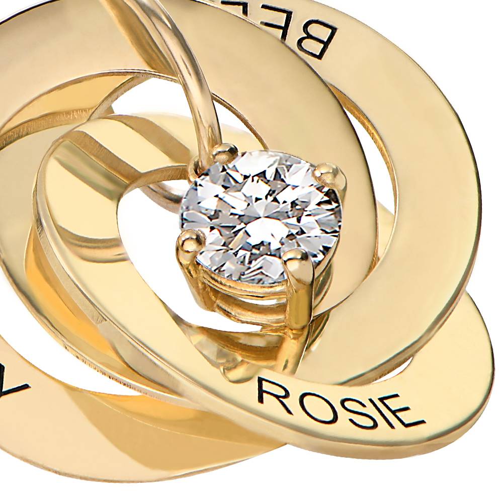 Russisk ring halskjede med 1CT Lab-diamant i 10K gult gull-5 produktbilde
