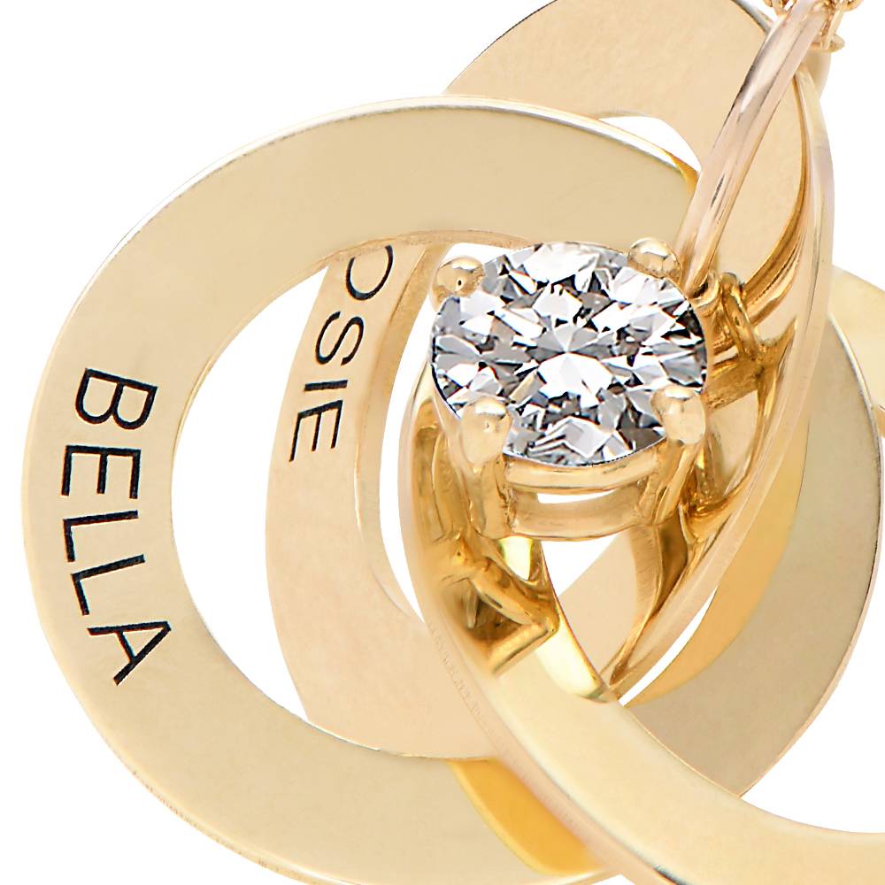 Collana ad anello russo con diamante da laboratorio da 1 ct in oro giallo 14 carati-3 foto del prodotto