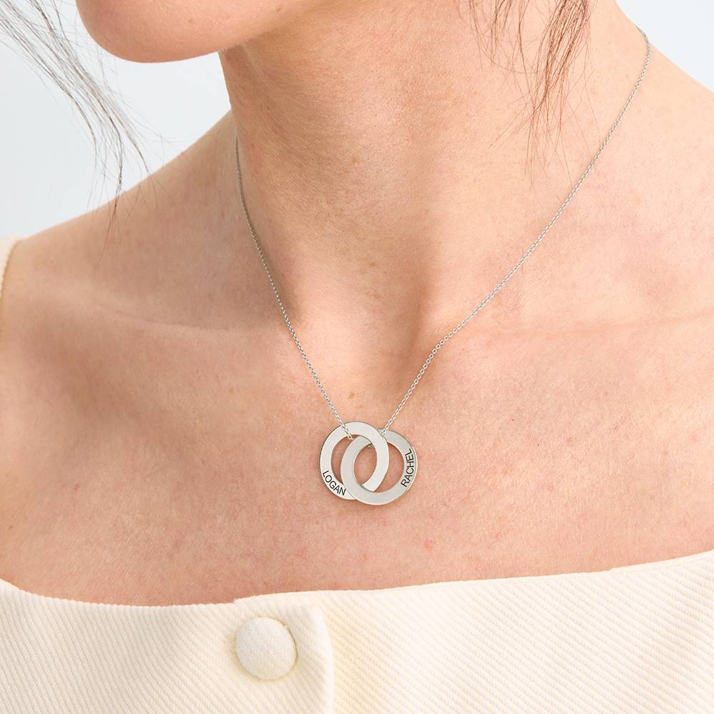 Russian Ring Necklace with 2 Rings in 10ct Solid White Gold-4 Russian Ring Necklace with 2 Rings in 10ct Solid White Gold-4 product photo