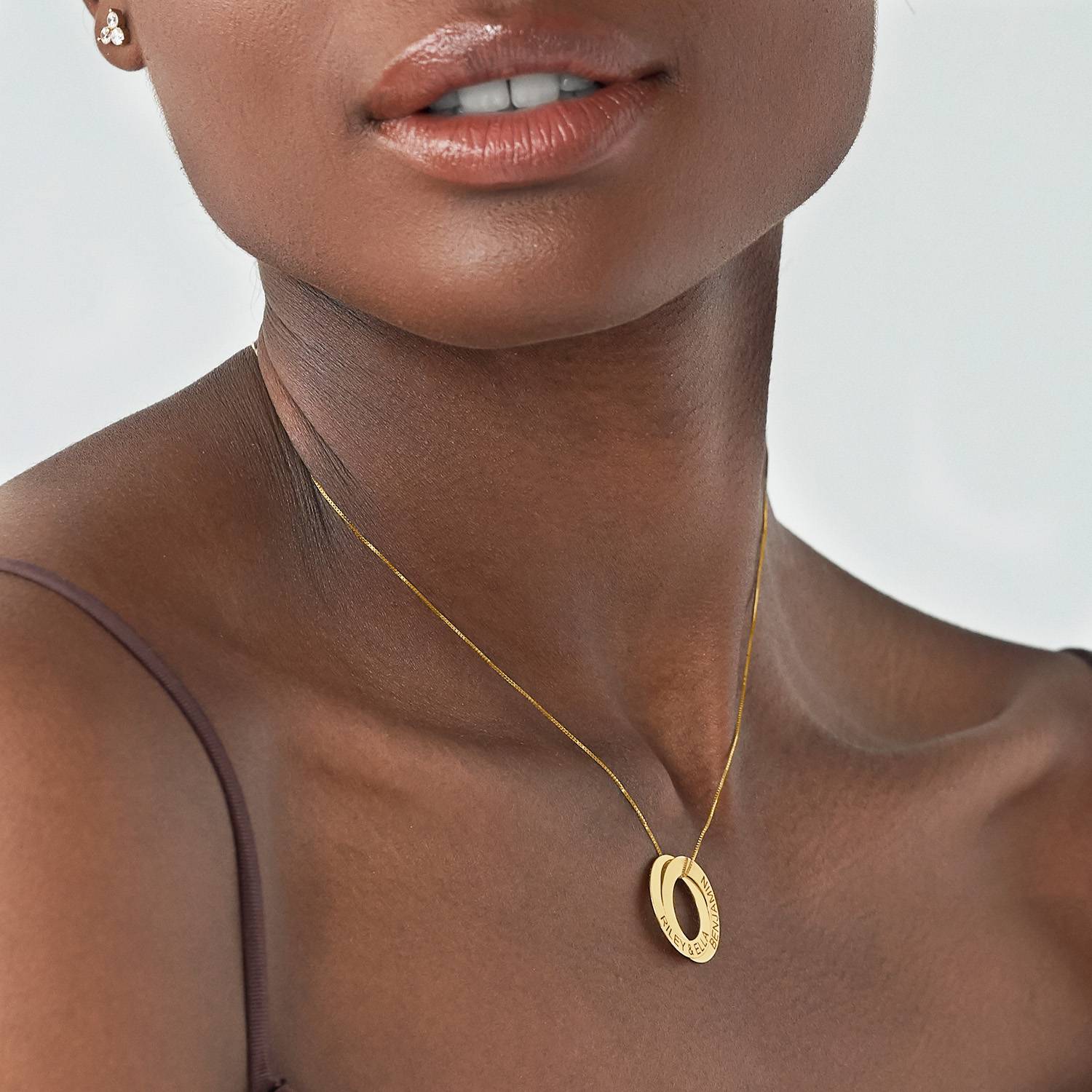 Russian Ring Necklace with 2 Rings in 10ct Yellow Gold-1 product photo