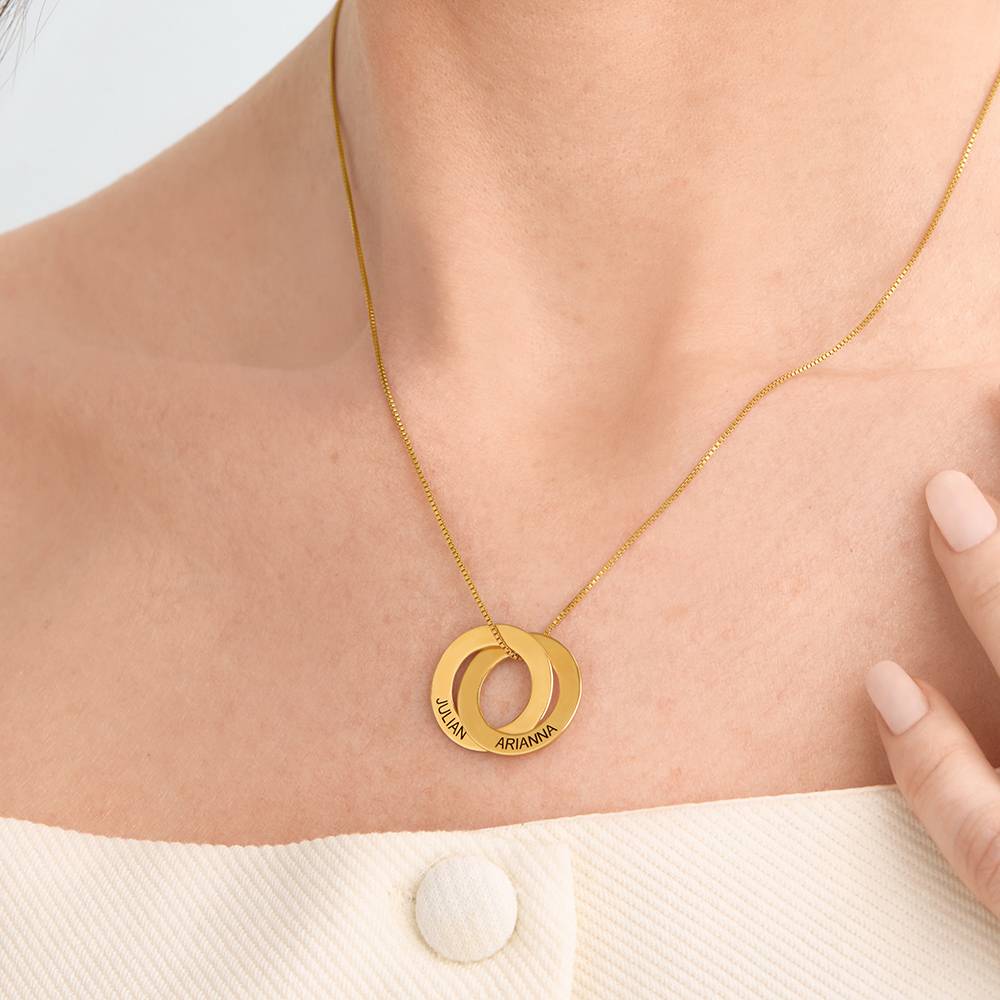 Collier anneau russe avec 2 anneaux en Vermeil 18 carats-3 photo du produit