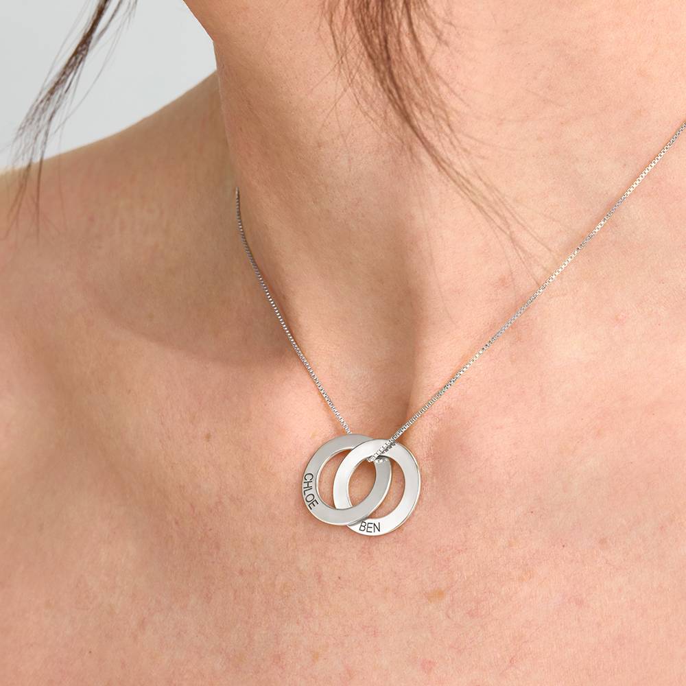 Russian Ring Necklace with 2 Rings in Sterling Silver-1 Russian Ring Necklace with 2 Rings in Sterling Silver-1 product photo