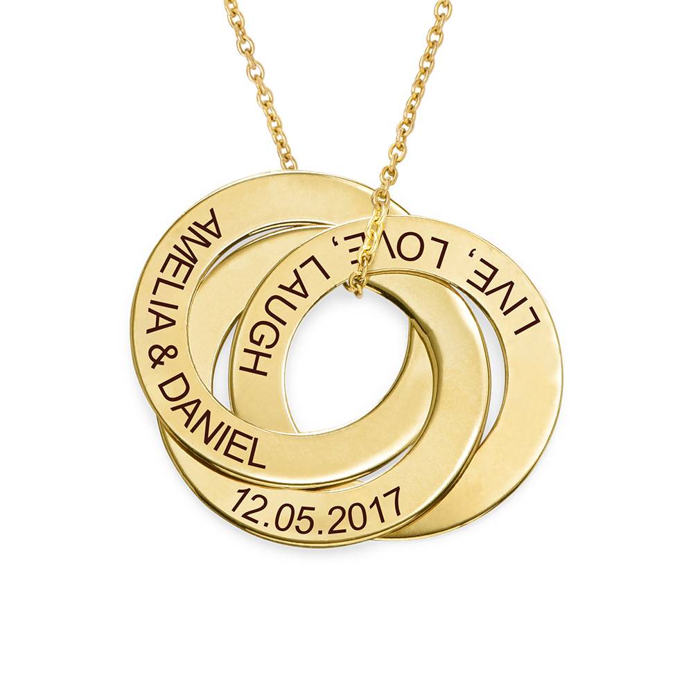 Russian Ring Necklace with Engraving in 10ct Yellow Gold-2 product photo
