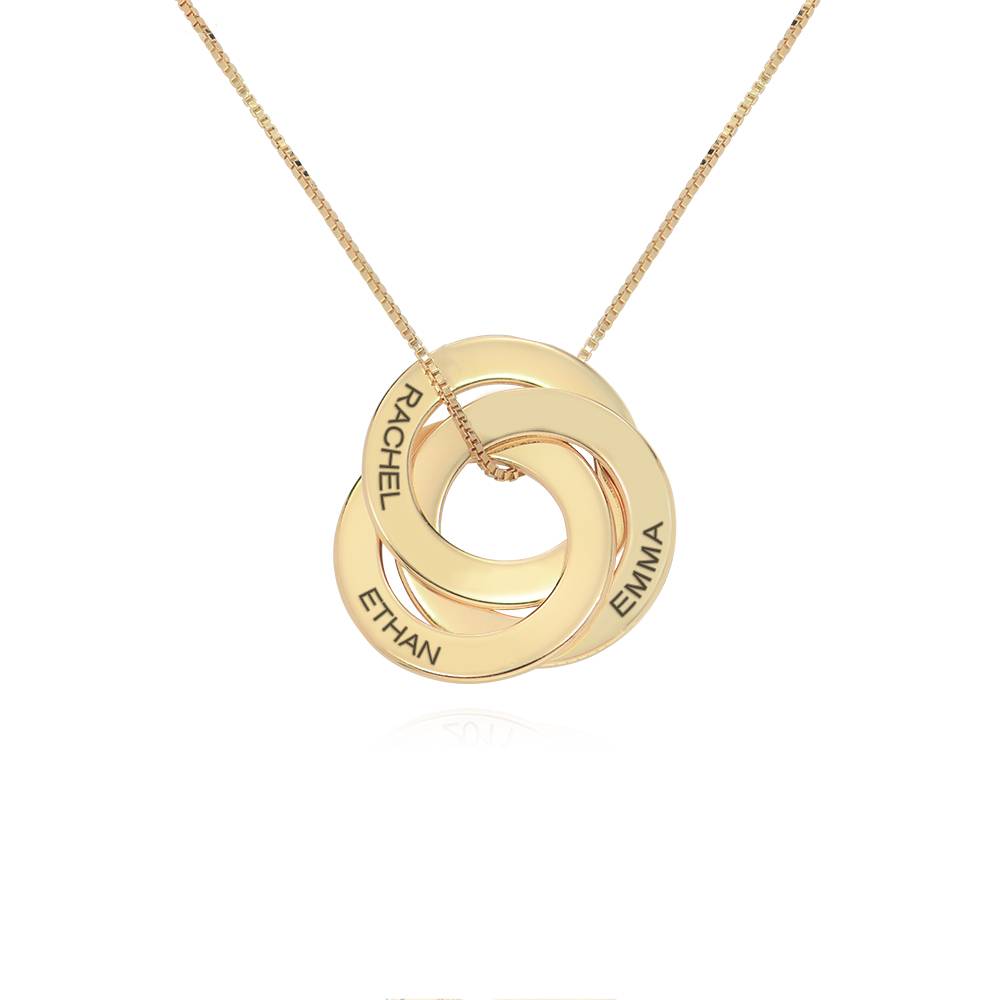 Russian Ring Necklace with Engraving in 10ct gold product photo