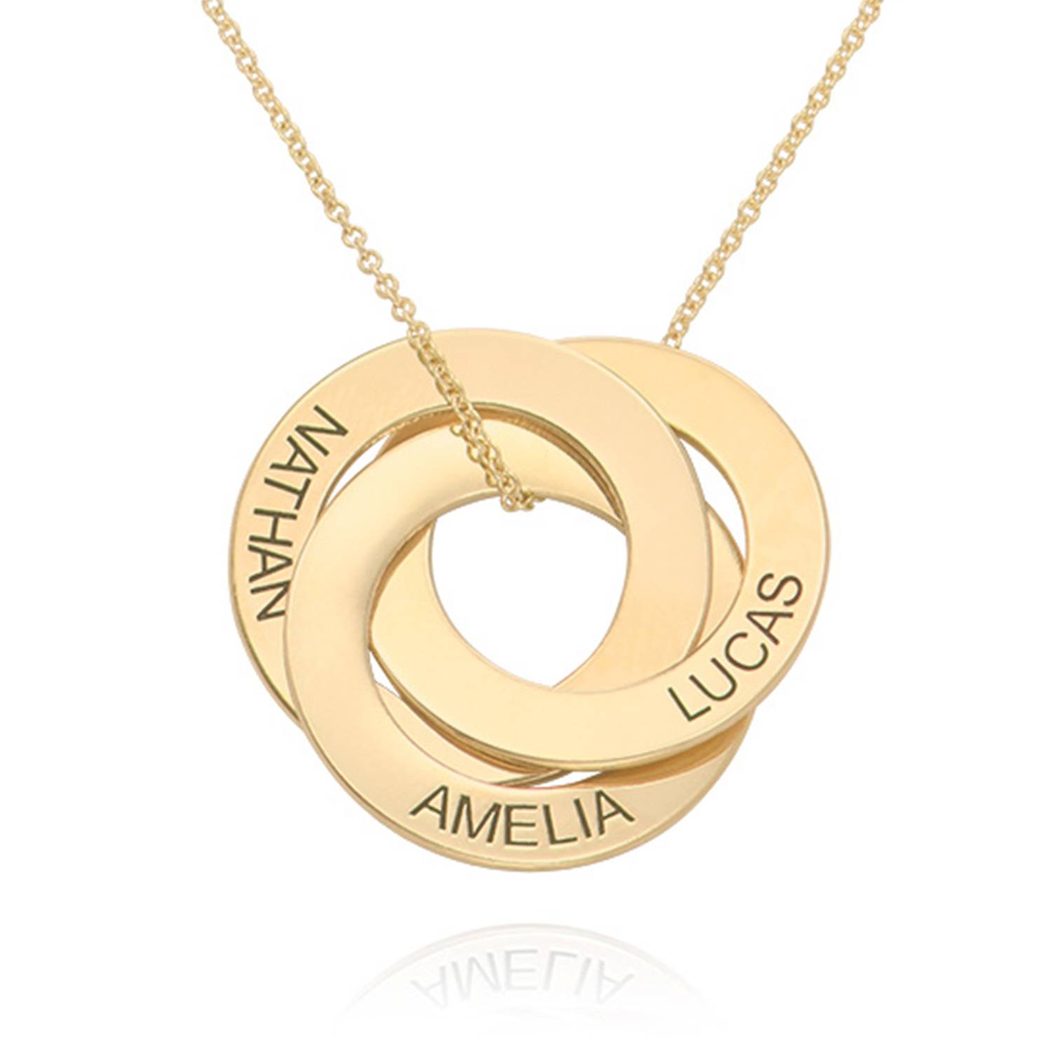 Russian Ring Necklace with Engraving in 10ct Yellow Gold-4 product photo