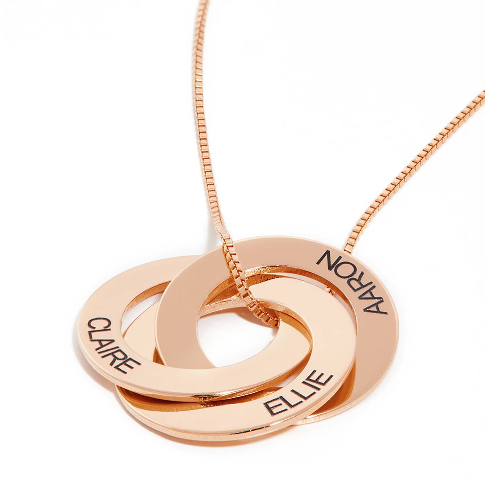 Russian Ring Necklace with Engraving - Rose Gold Plated-4 product photo
