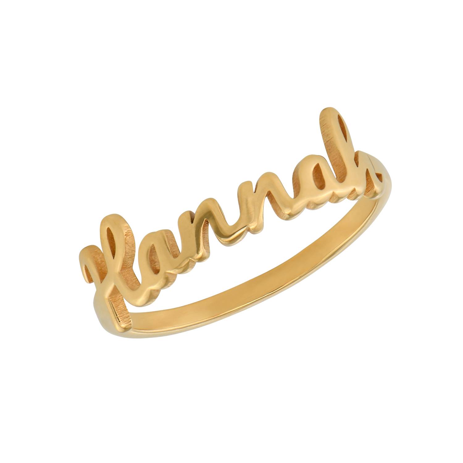 Anillo con Nombre Script en Oro Sólido 14K-3 foto de producto