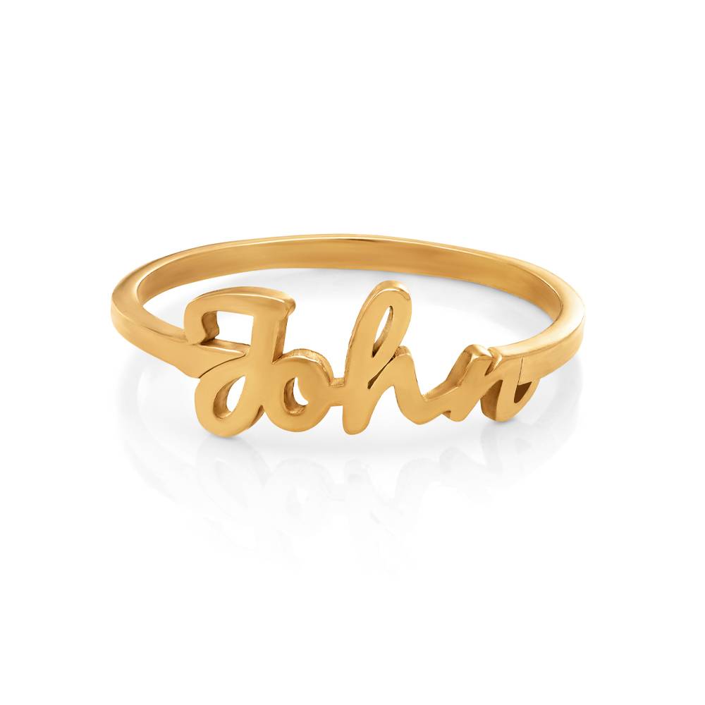 Script Naamring in Goud Vermeil