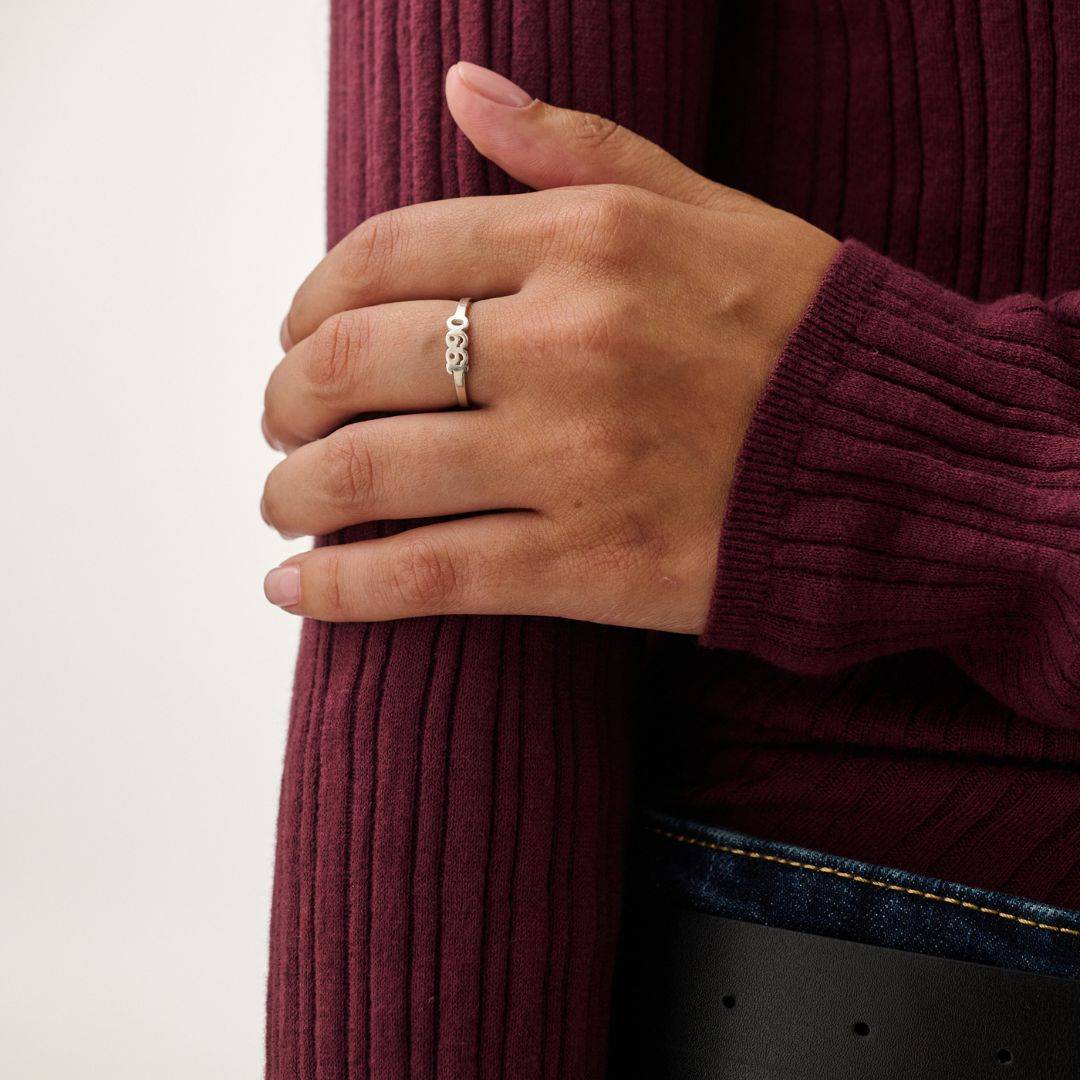 Bague prénom script en Argent 925-5 photo du produit