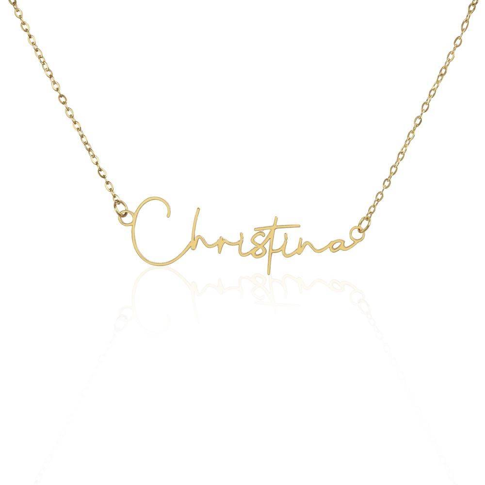 Signature Name Necklace in 18ct Gold Plated Stainless Steel-2 Signature Name Necklace in 18ct Gold Plated Stainless Steel-2 product photo