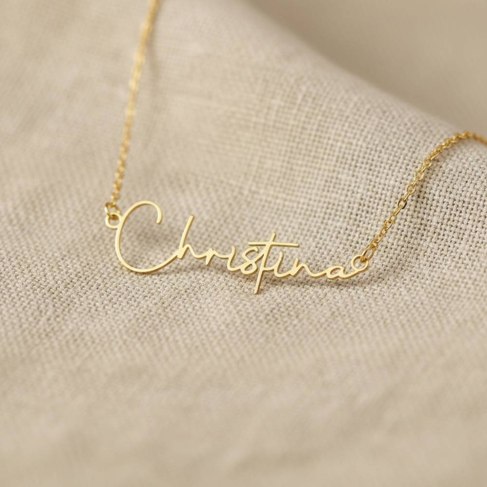 Signature Name Necklace in 18ct Gold Plated Stainless Steel-3 Signature Name Necklace in 18ct Gold Plated Stainless Steel-3 product photo