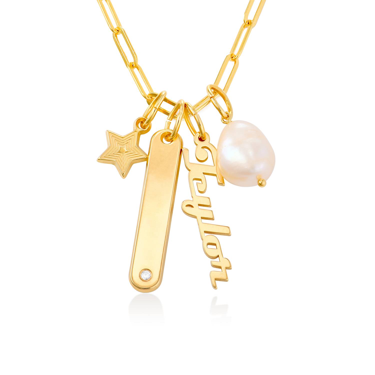 Siena Name Necklace Pendant in Gold Vermeil-1 Siena Name Necklace Pendant in Gold Vermeil-1 product photo