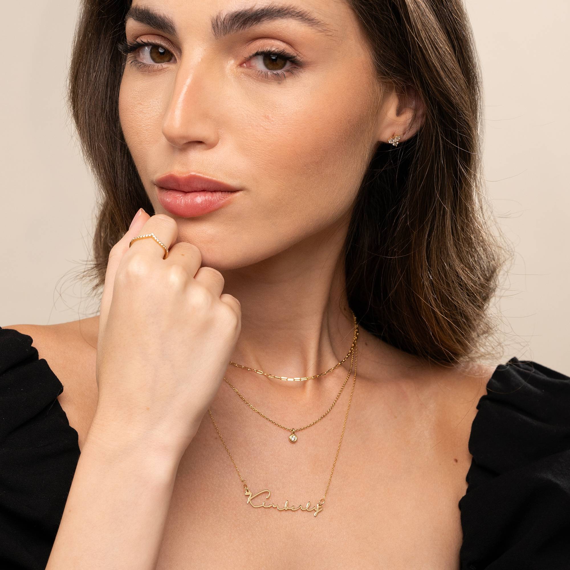 Signature Style Name Necklace - 14k Solid Gold-4 product photo