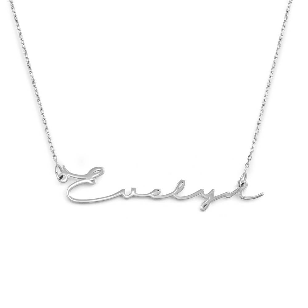 Signature Style Name Necklace in 14ct White Gold product photo