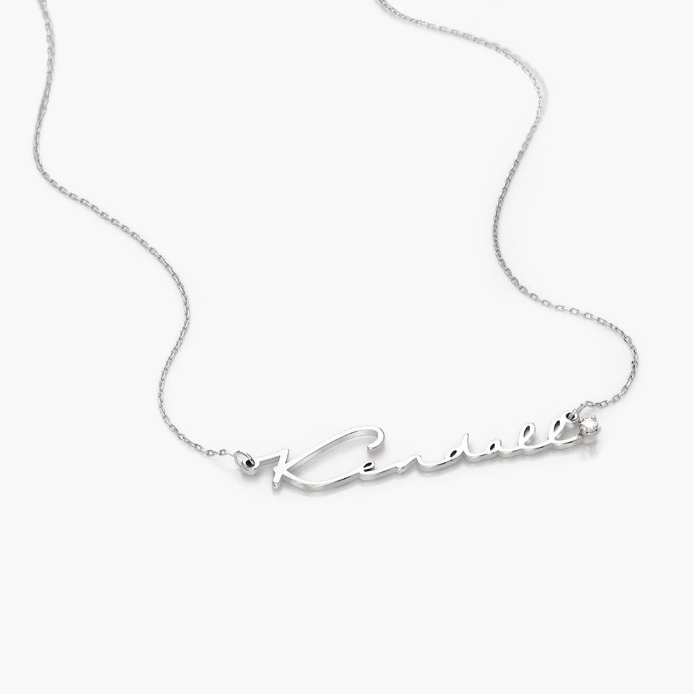 Signature Style Name Necklace in Sterling Silver with Diamond-1 product photo