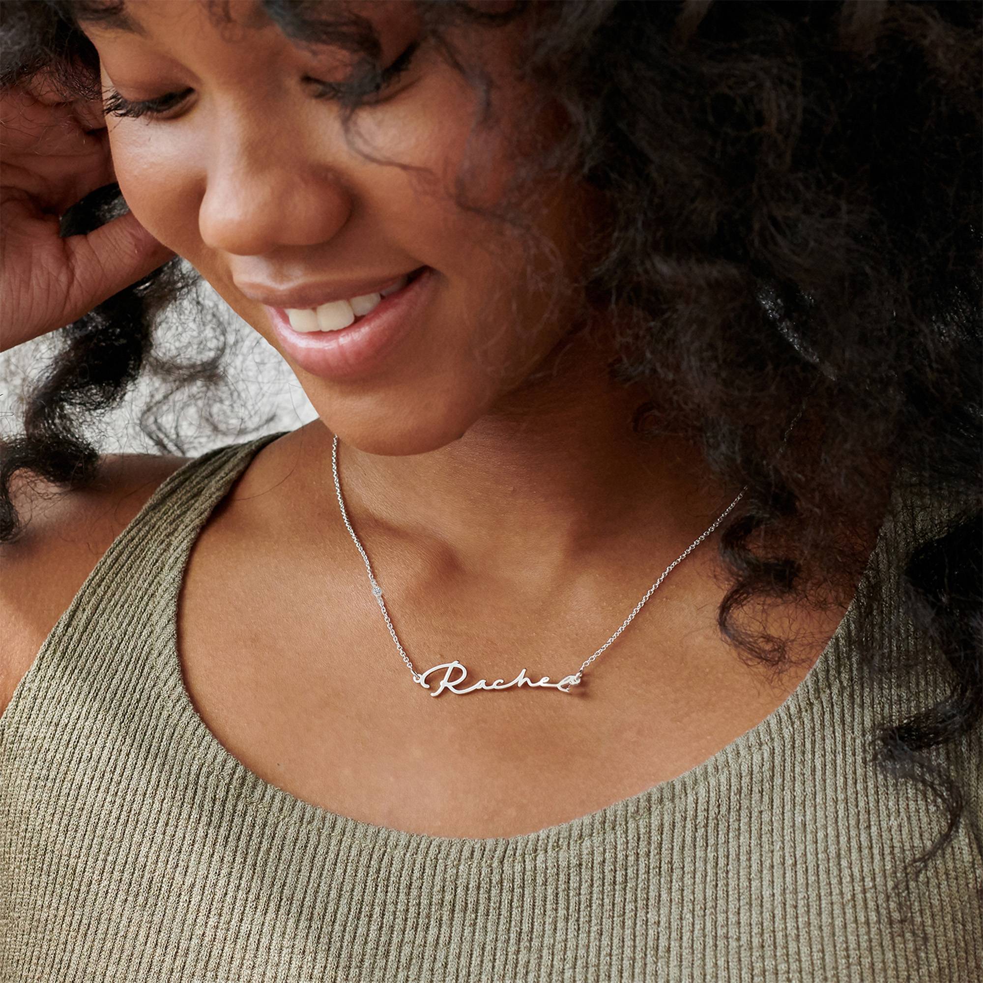 Signature Style Name Necklace with Diamond in Sterling Silver-2 product photo