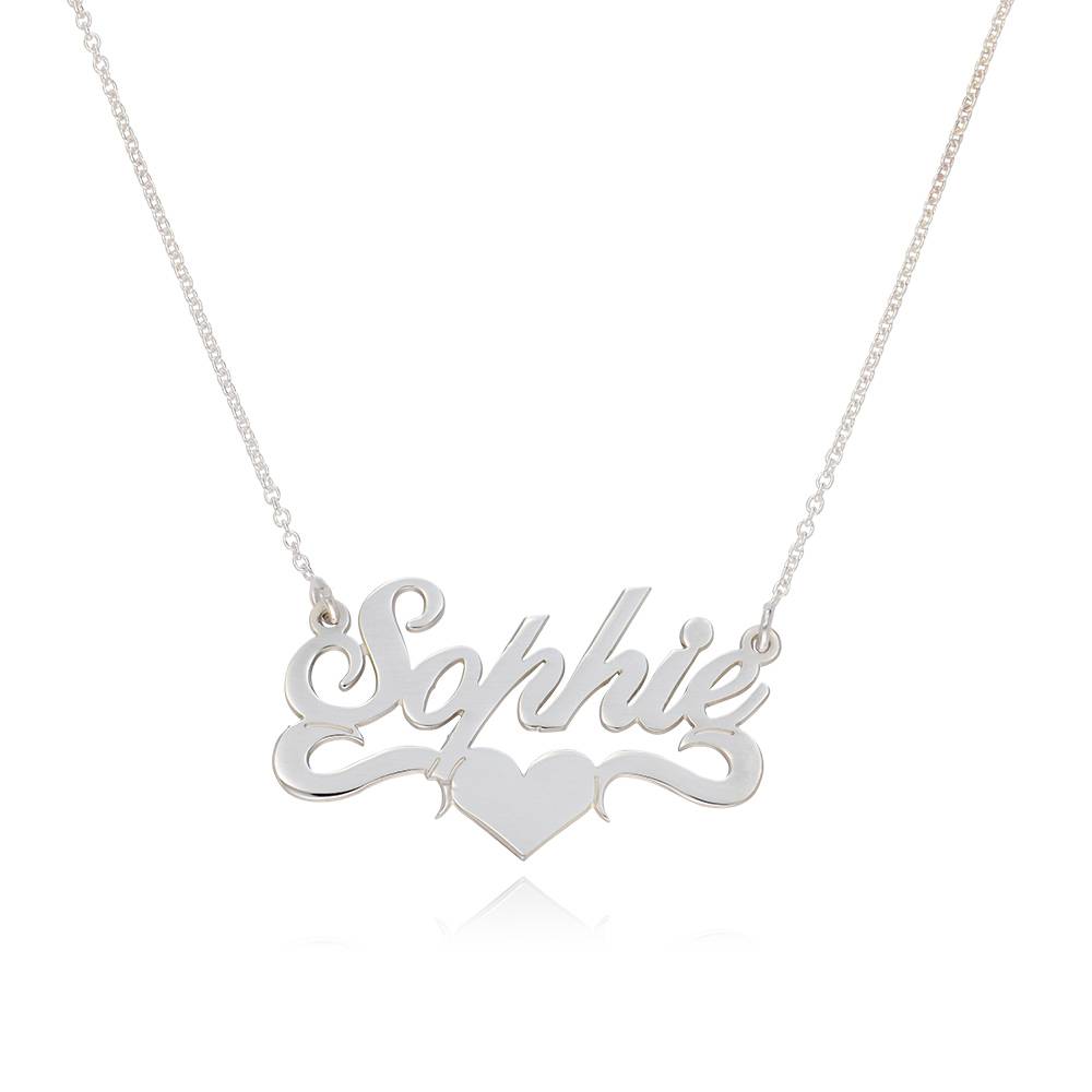 Middle Heart Name Necklace in Sterling Silver product photo