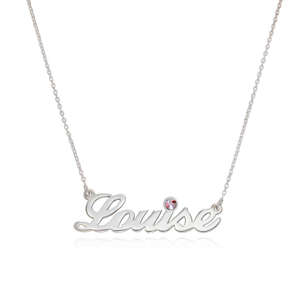 Sterling Silver Name Necklace with Diamond Style Accent