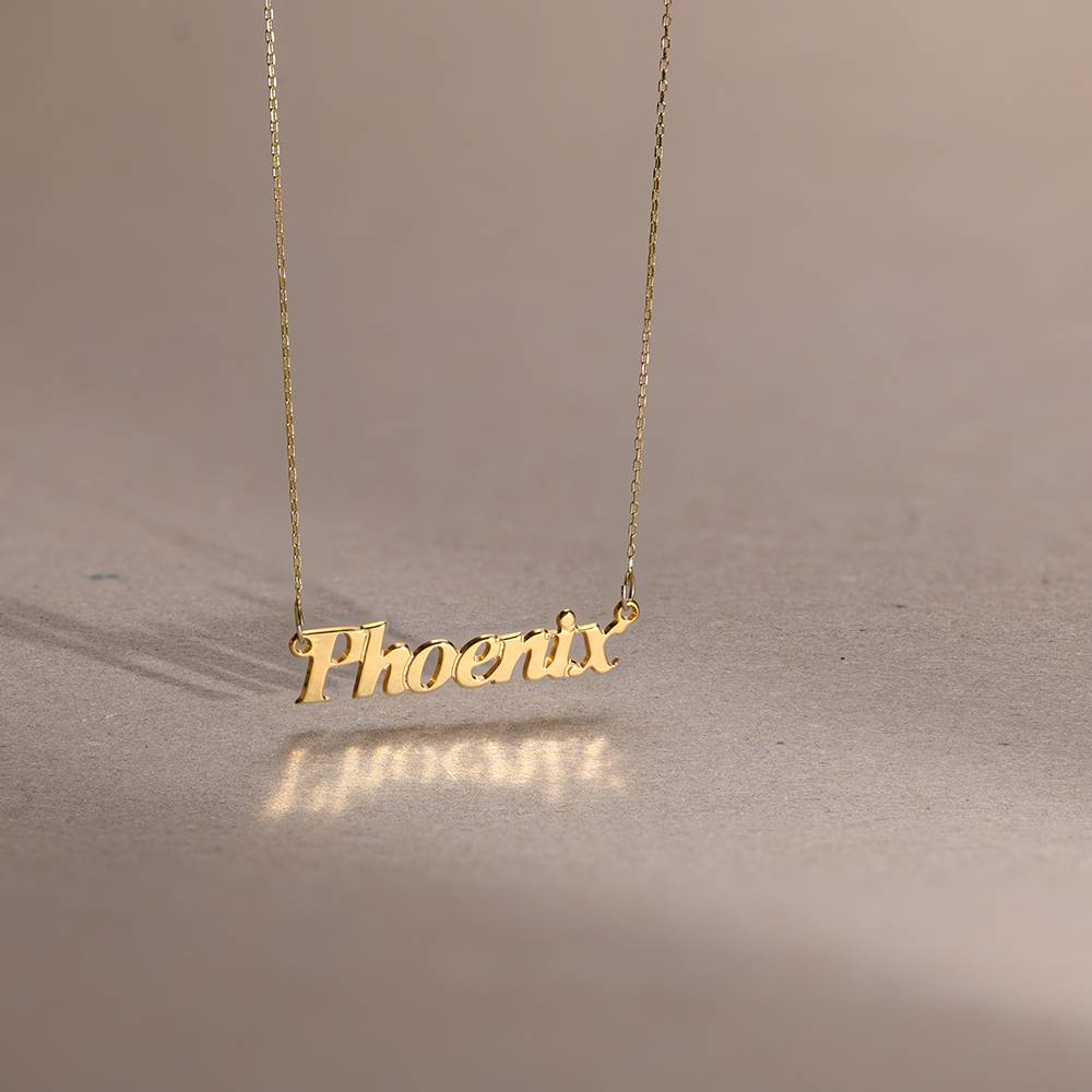 Small Angel Name Necklace in 14ct Solid Gold-3 product photo