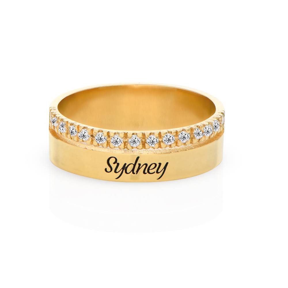 Sofia Double Band Ring with 0.15CT Diamonds in 18K Gold Vermeil-1 product photo