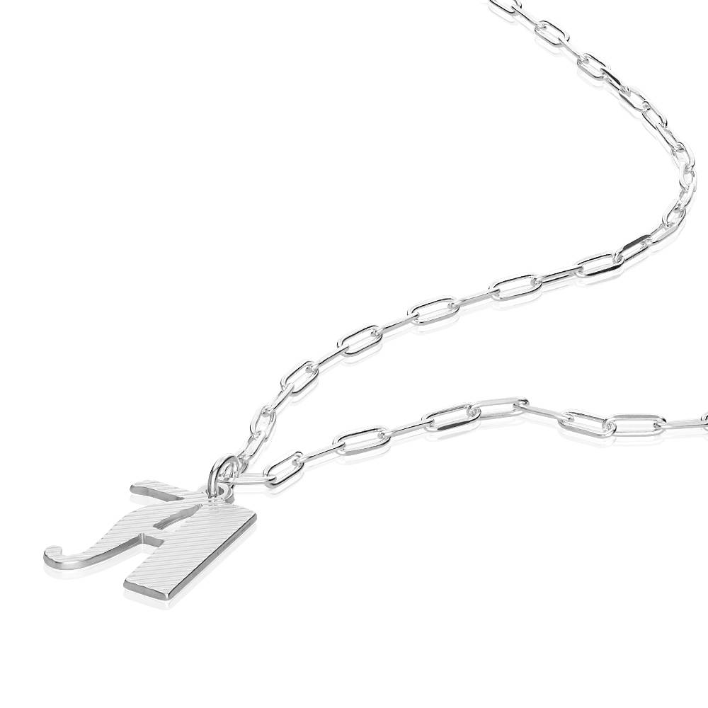 Gothic Initial Necklace in Sterling Silver product photo